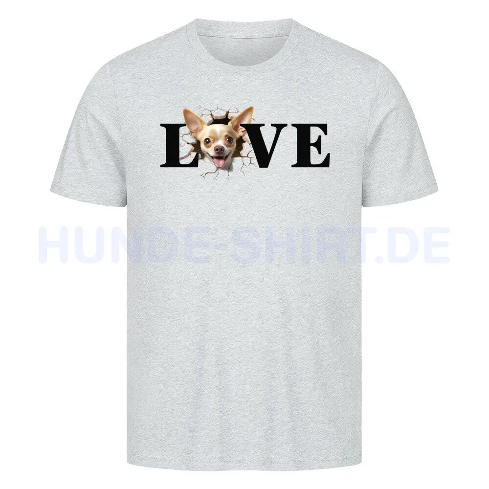 Premium T-Shirt "Chihuahua LOVE" Heather Grey – hunde-shirt.de