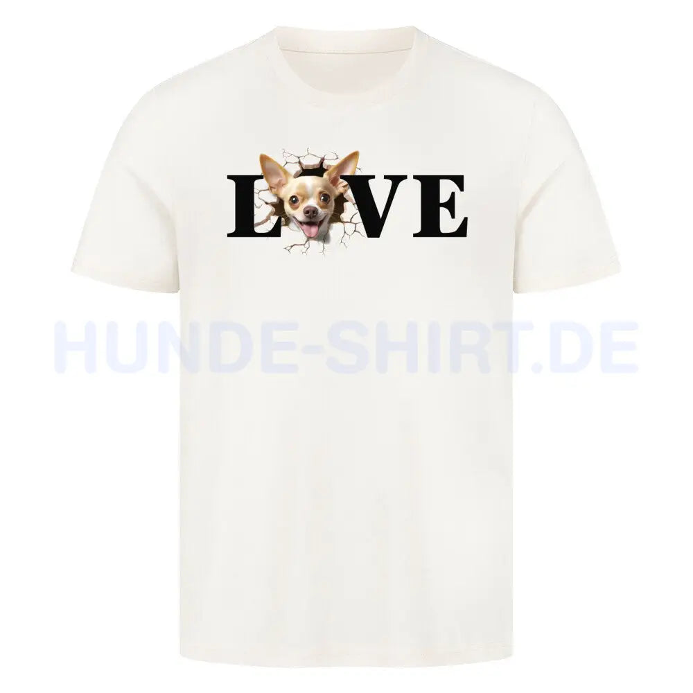 Premium T-Shirt "Chihuahua LOVE" Natural Raw – hunde-shirt.de