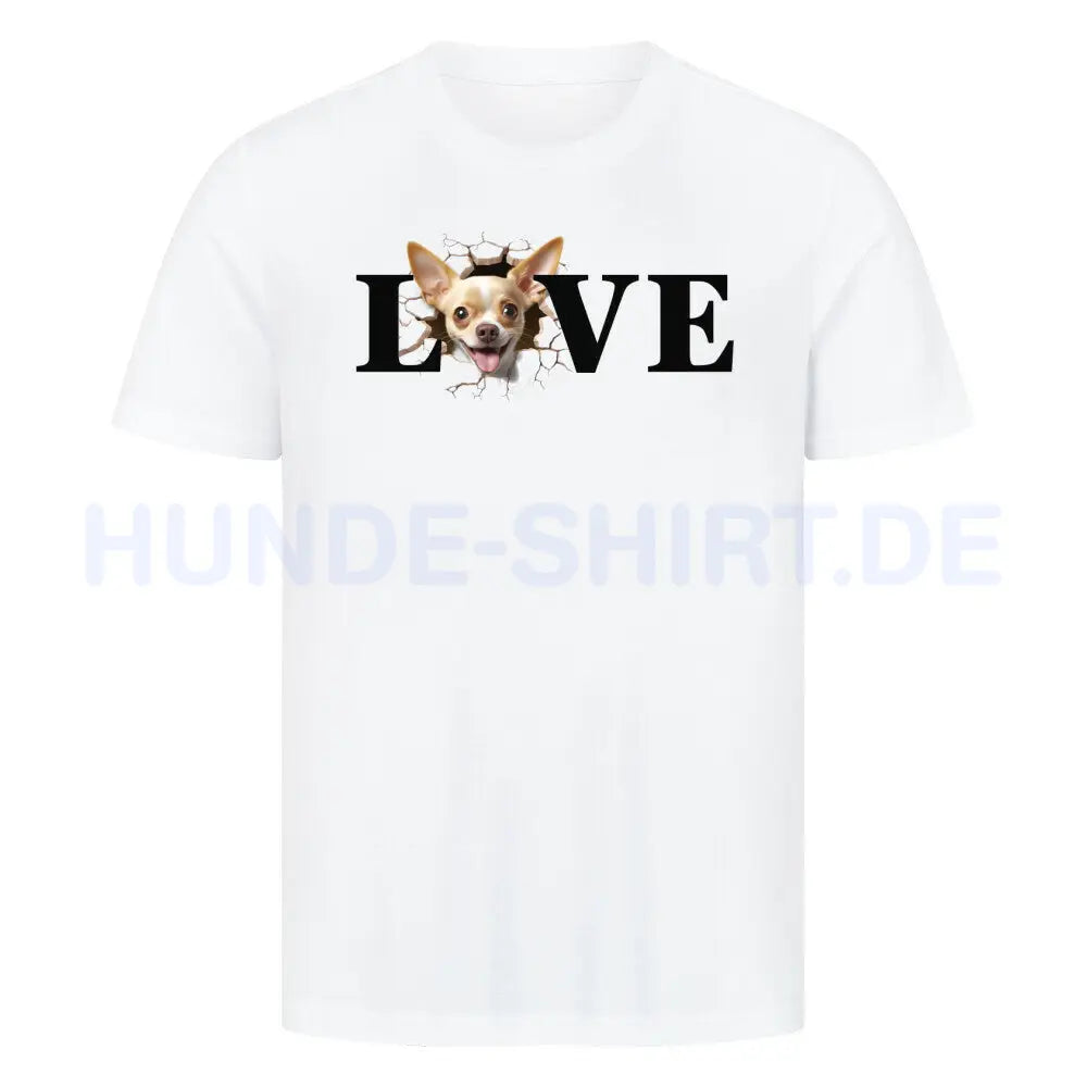 Premium T-Shirt "Chihuahua LOVE" Weiß – hunde-shirt.de