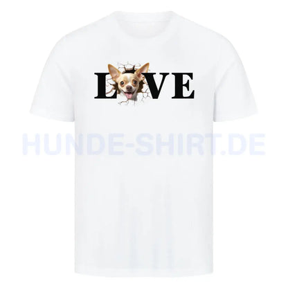 Premium T-Shirt "Chihuahua LOVE" Weiß – hunde-shirt.de