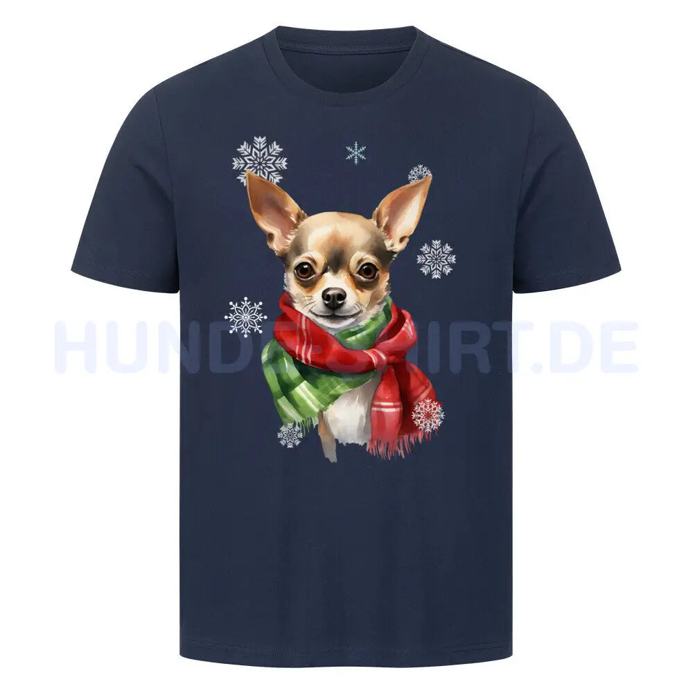 Premium T-Shirt "Chihuahua Winter" French Navy – hunde-shirt.de