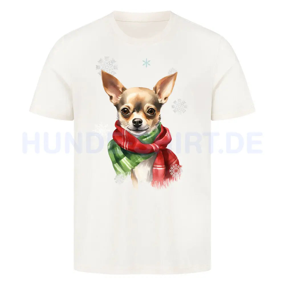 Premium T-Shirt "Chihuahua Winter" Natural Raw – hunde-shirt.de