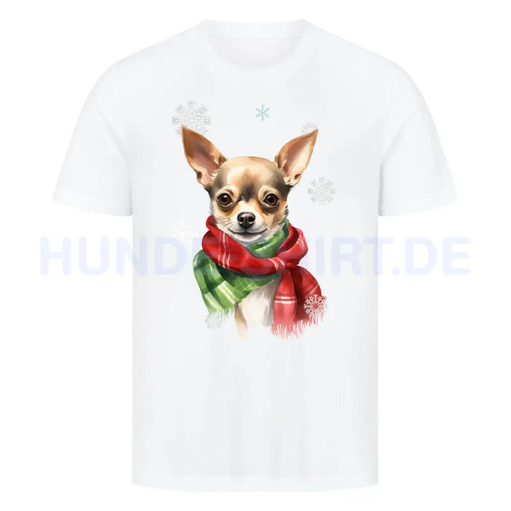 Premium T-Shirt "Chihuahua Winter" Weiß – hunde-shirt.de