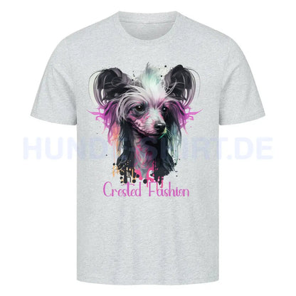 Premium T-Shirt "Chinese Crested - Fashion" Heather Grey – hunde-shirt.de