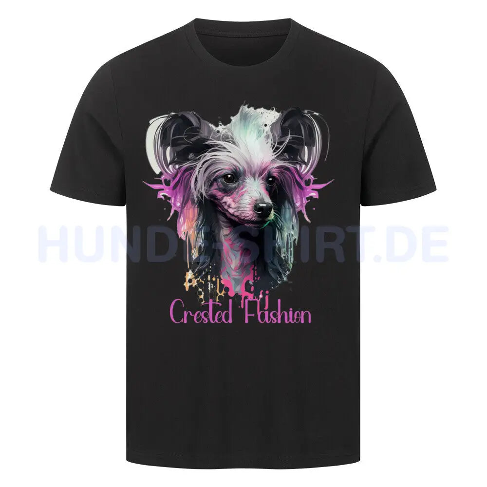 Premium T-Shirt "Chinese Crested - Fashion" Schwarz – hunde-shirt.de