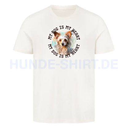 Premium T-Shirt "Chinese Crested HEART" Natural Raw – hunde-shirt.de