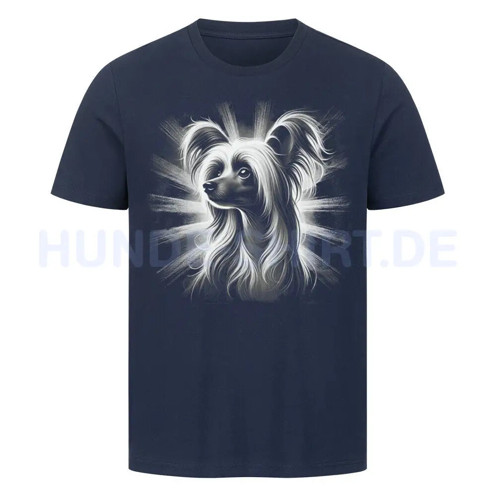 Premium T-Shirt "Chinese Crested - Shine" French Navy – hunde-shirt.de