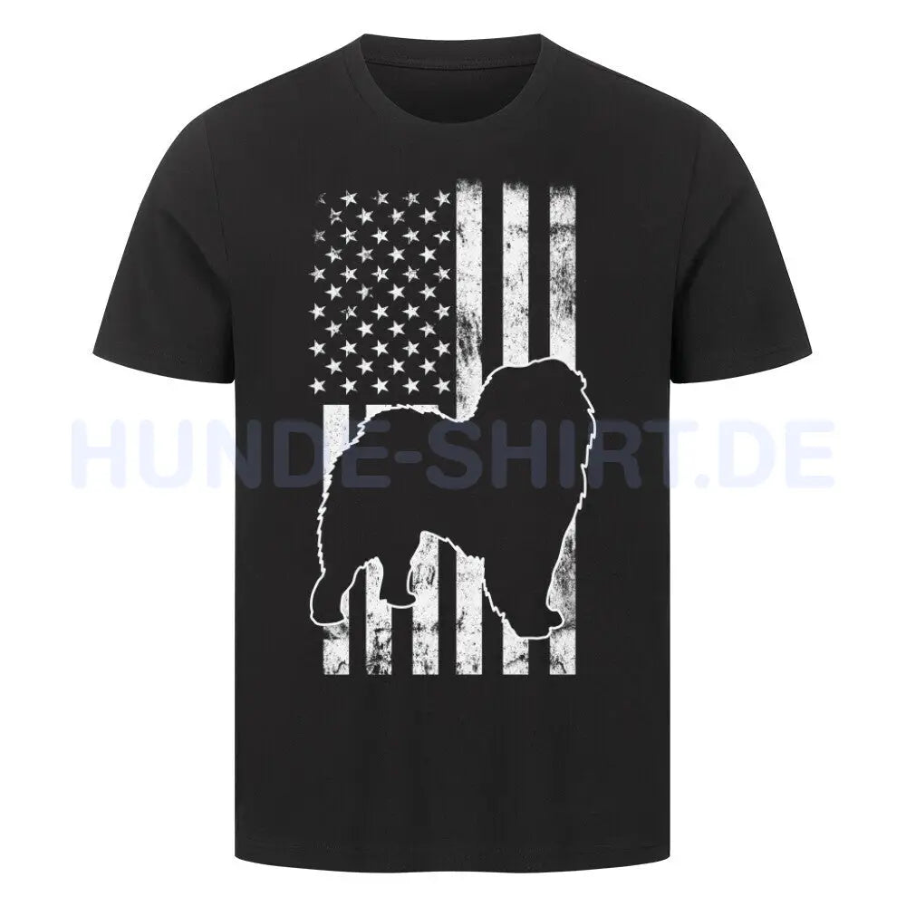 Premium T-Shirt "Chow-Chow - Flag" Schwarz – hunde-shirt.de