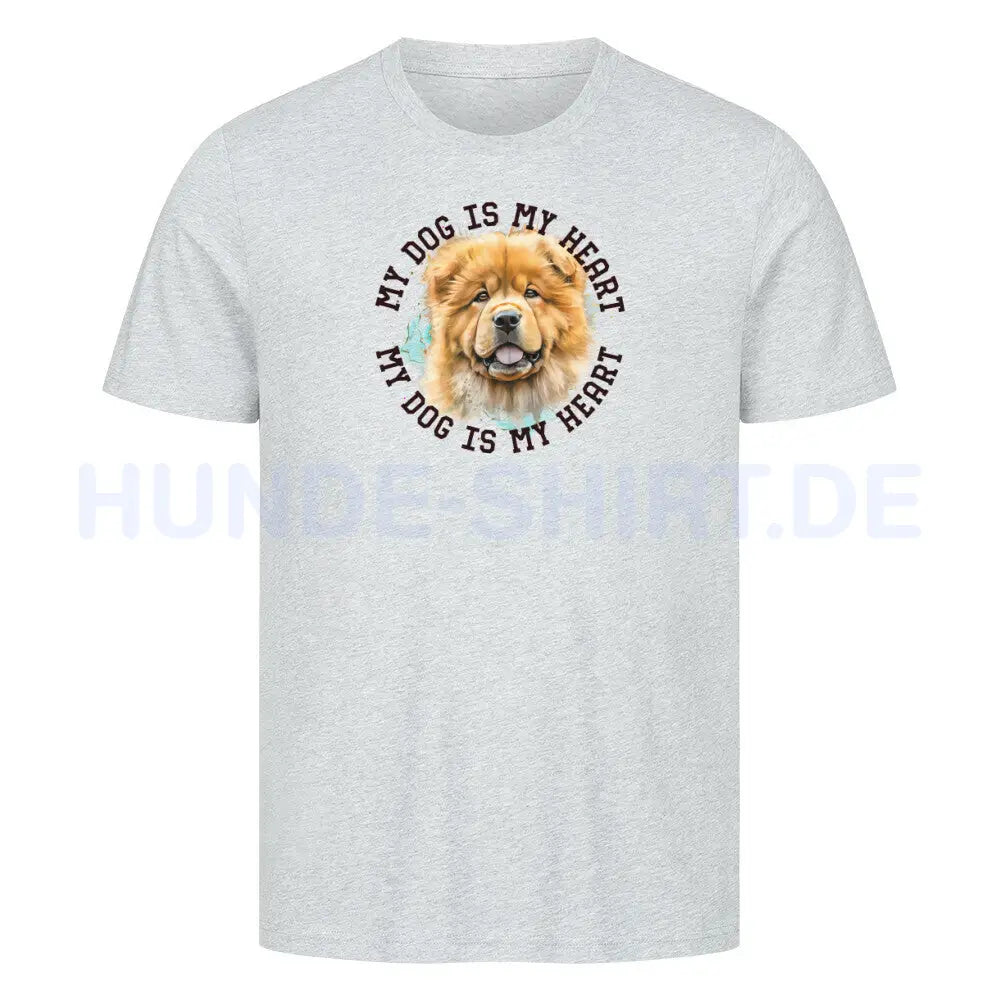 Premium T-Shirt "Chow-Chow HEART" Heather Grey – hunde-shirt.de