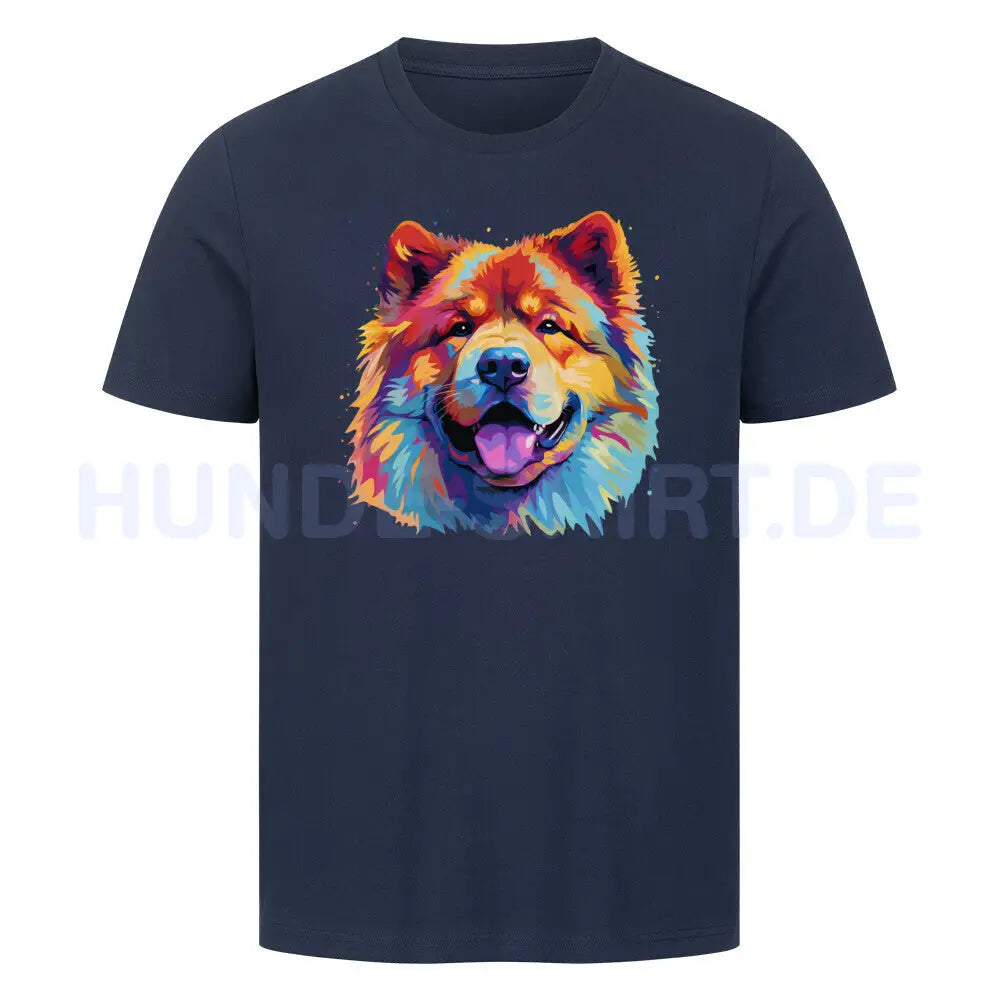 Premium T-Shirt "Chow-Chow Paint" French Navy – hunde-shirt.de