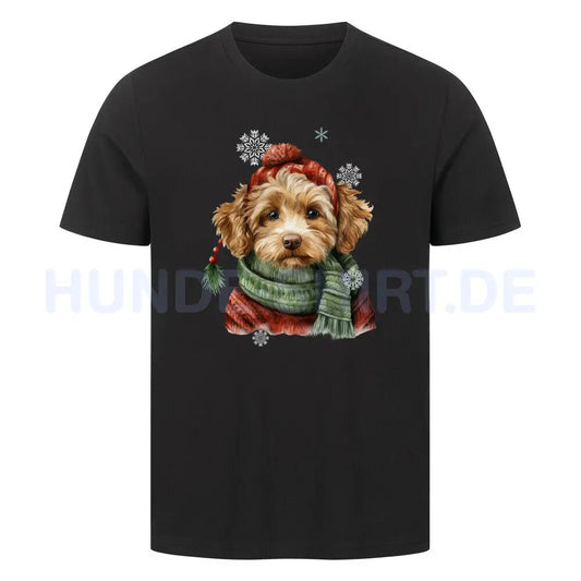 Premium T-Shirt "Cockapoo Winter" Schwarz – hunde-shirt.de