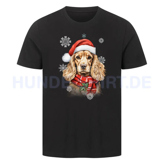 Premium T-Shirt "Cocker Christmas" Schwarz – hunde-shirt.de