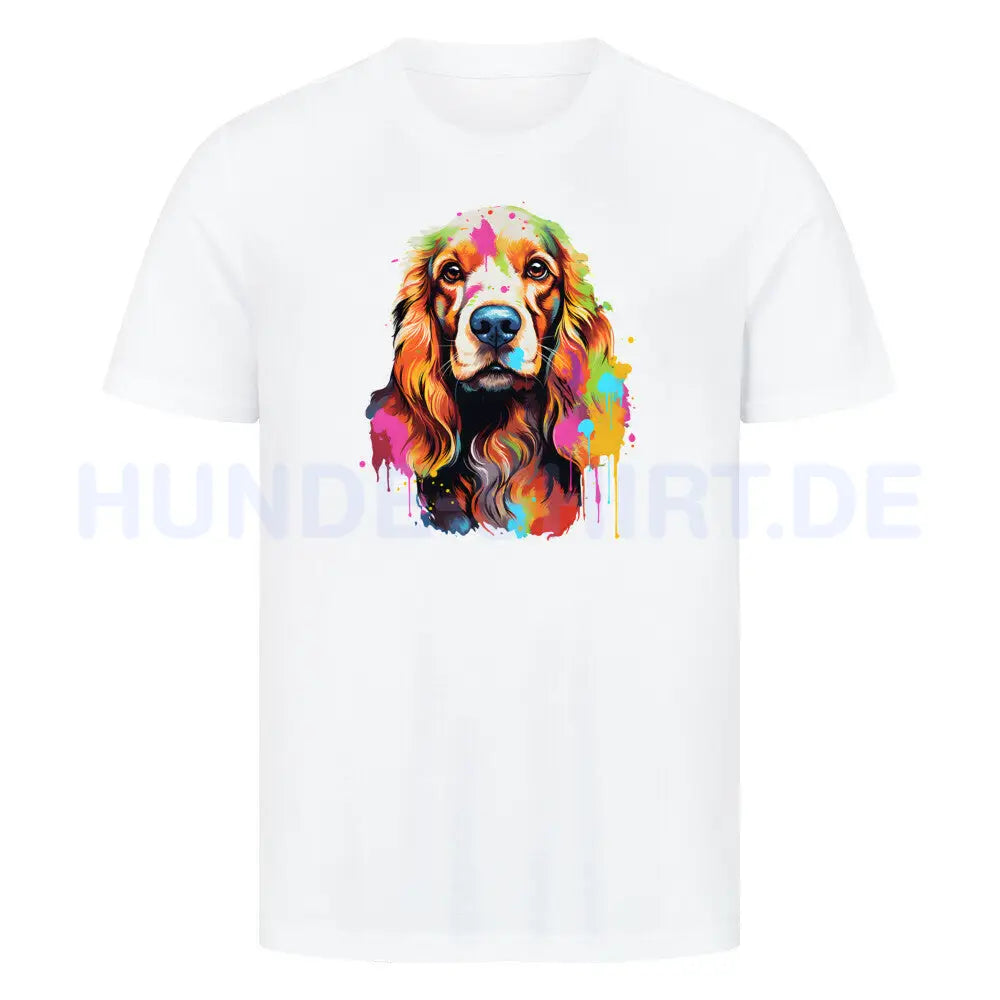 Premium T-Shirt "Cocker Life" Weiß – hunde-shirt.de