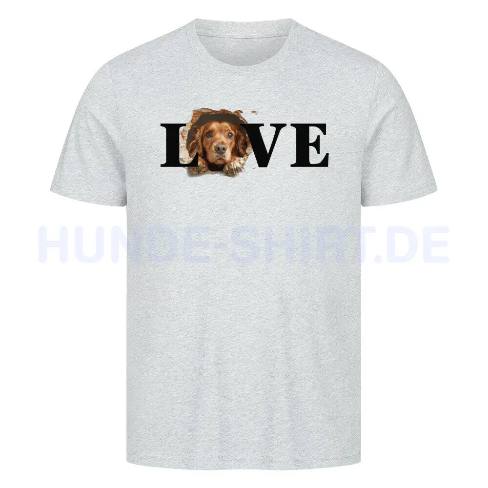 Premium T-Shirt "Cocker LOVE" Heather Grey – hunde-shirt.de