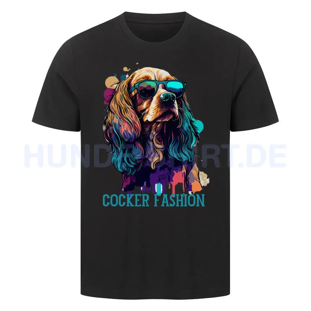 Premium T-Shirt "Cocker Spaniel - Fashion" Schwarz – hunde-shirt.de