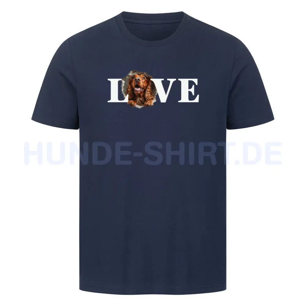 Premium T-Shirt "Cocker Spaniel - LOVE 2" French Navy – hunde-shirt.de