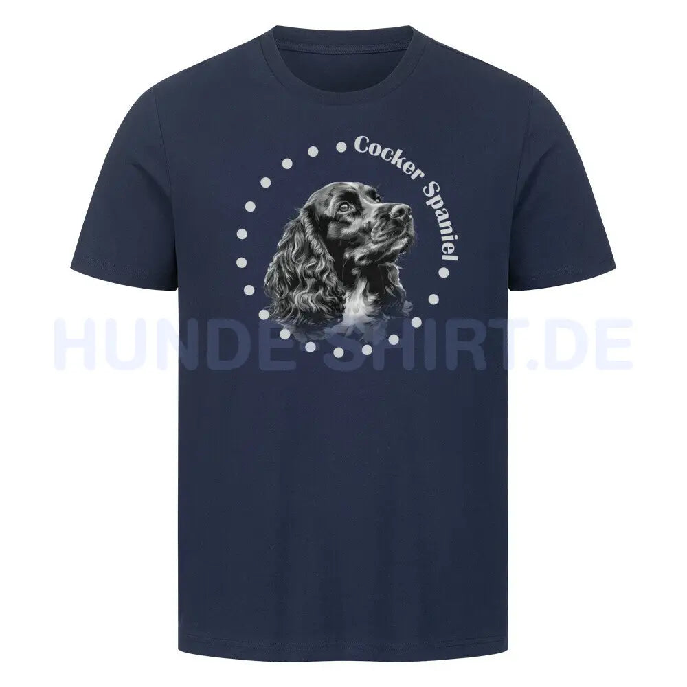 Premium T-Shirt "Cocker Spaniel Rounded" French Navy – hunde-shirt.de