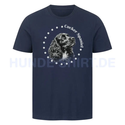 Premium T-Shirt "Cocker Spaniel Rounded" French Navy – hunde-shirt.de