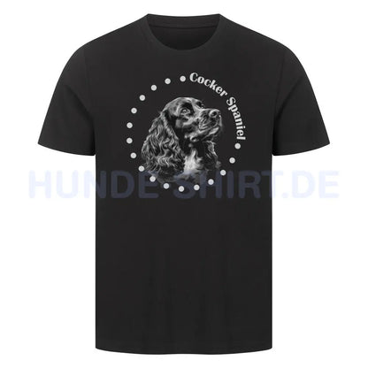 Premium T-Shirt "Cocker Spaniel Rounded" Schwarz – hunde-shirt.de