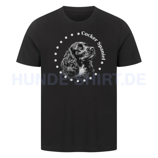 Premium T-Shirt "Cocker Spaniel Rounded" Schwarz – hunde-shirt.de