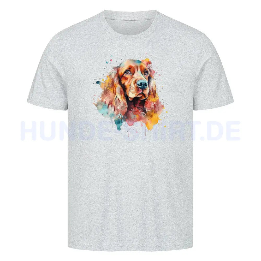 Premium T-Shirt "Cocker Splash" Heather Grey – hunde-shirt.de