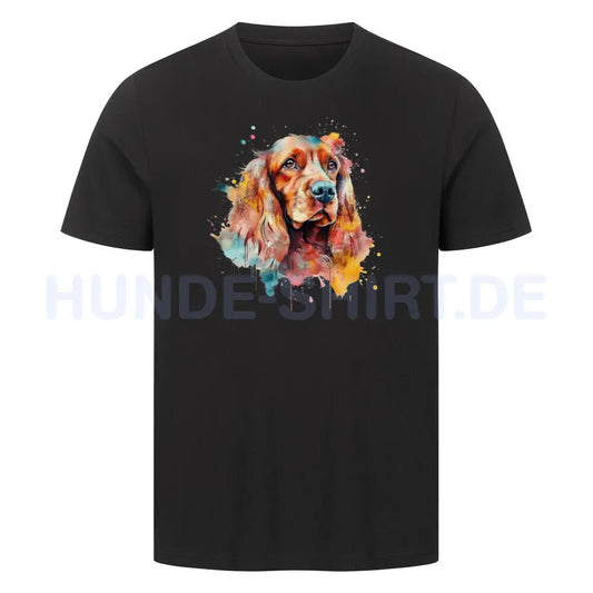 Premium T-Shirt "Cocker Splash" Schwarz – hunde-shirt.de