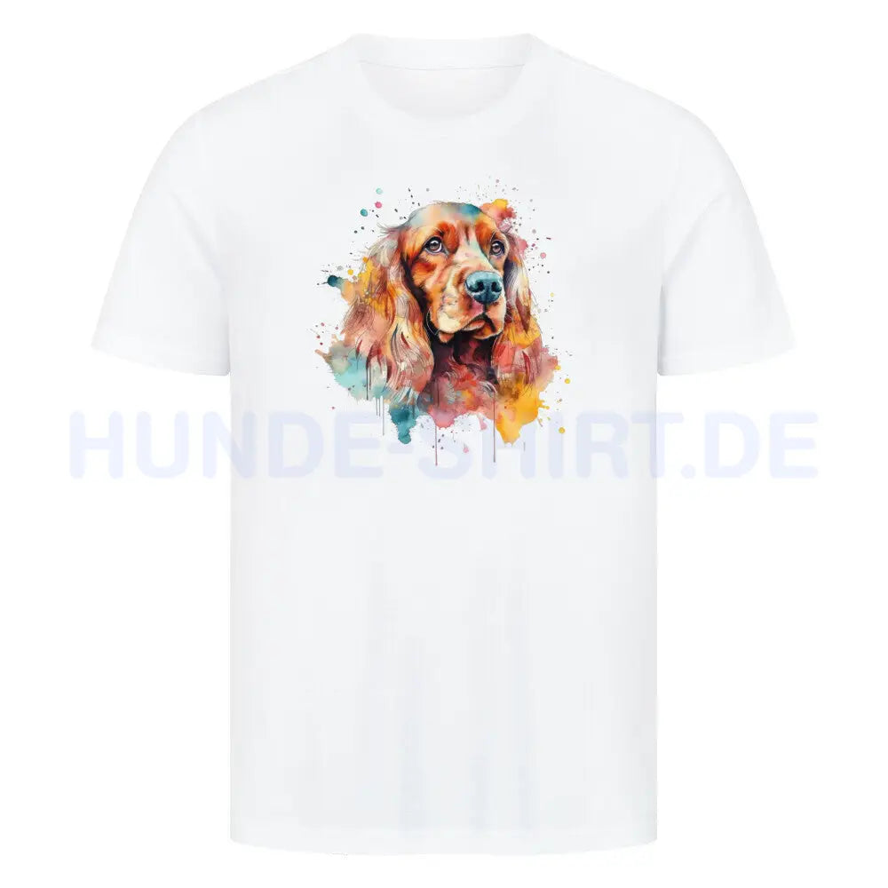 Premium T-Shirt "Cocker Splash" Weiß – hunde-shirt.de