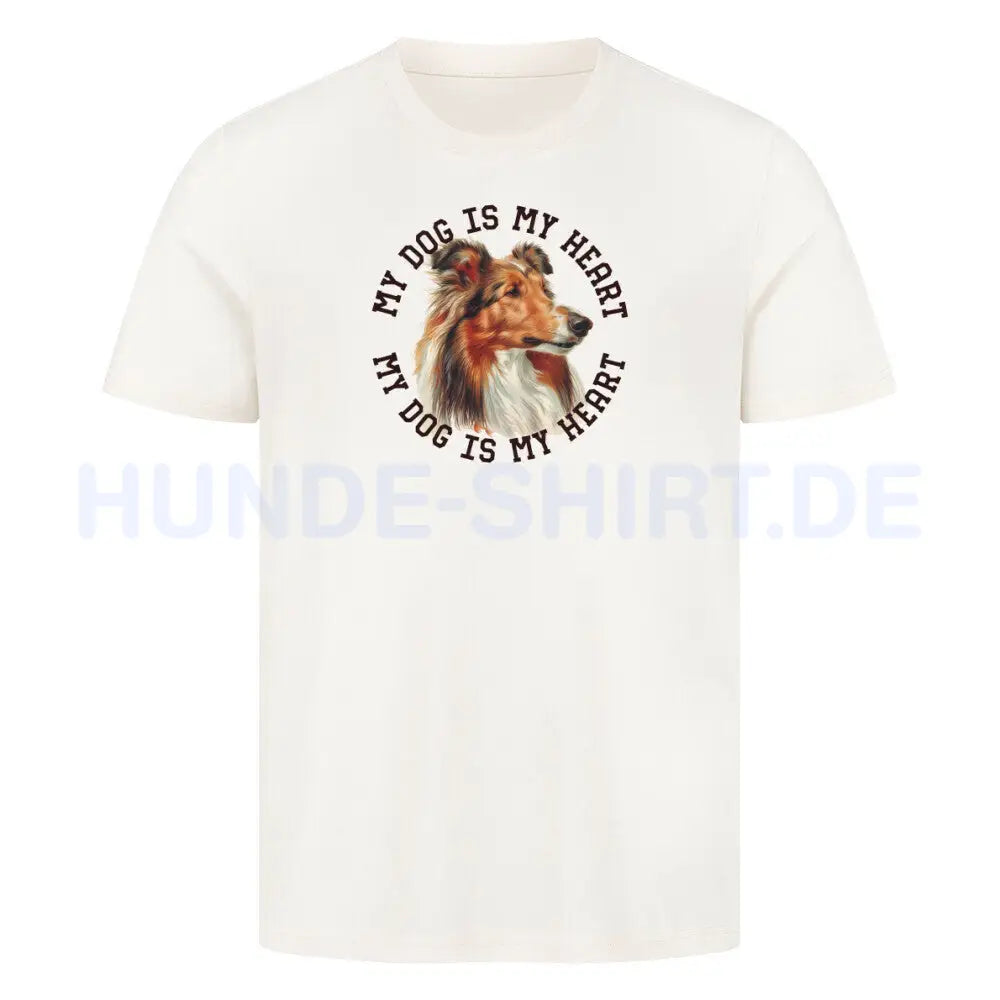 Premium T-Shirt "Collie HEART" Natural Raw – hunde-shirt.de