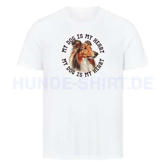 Premium T-Shirt "Collie HEART" Weiß – hunde-shirt.de