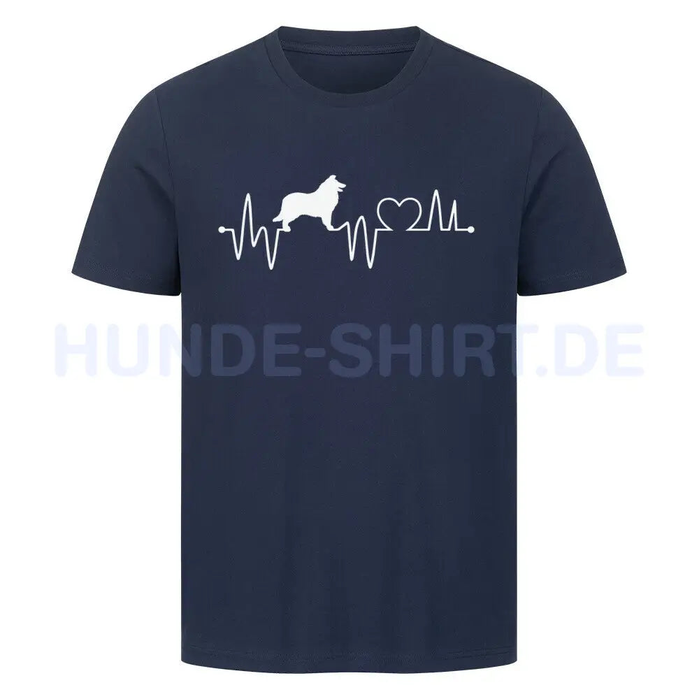 Premium T-Shirt "Collie - Heartbeat" French Navy – hunde-shirt.de