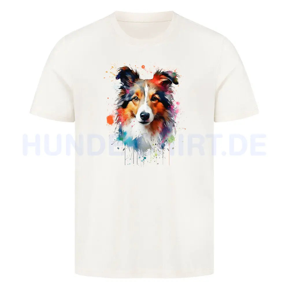 Premium T-Shirt "Collie Paint" Natural Raw – hunde-shirt.de