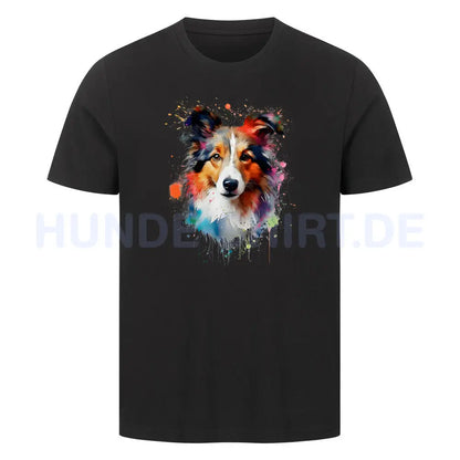 Premium T-Shirt "Collie Paint" Schwarz – hunde-shirt.de