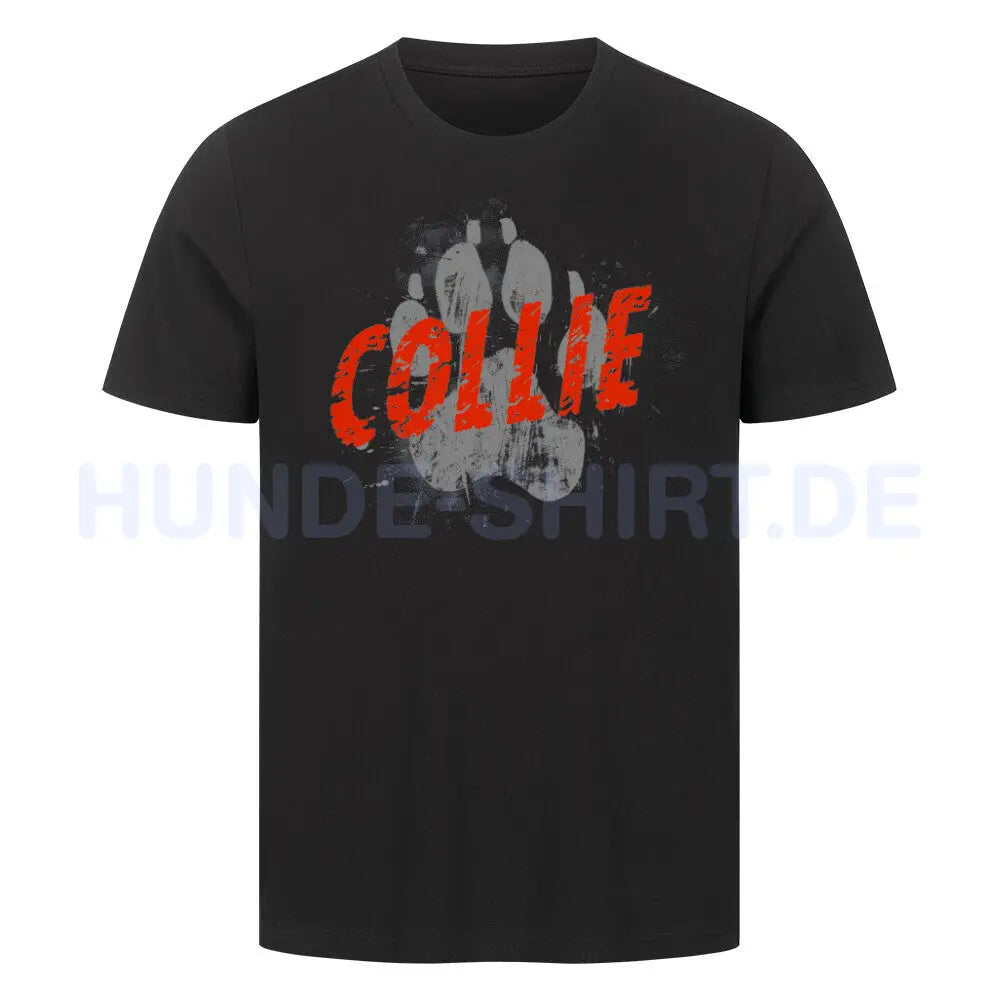 Premium T-Shirt "Collie - PAW" Schwarz – hunde-shirt.de