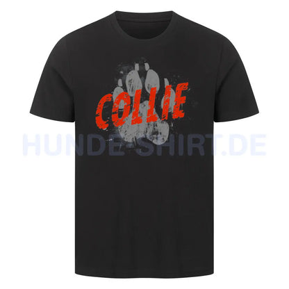 Premium T-Shirt "Collie - PAW" Schwarz – hunde-shirt.de