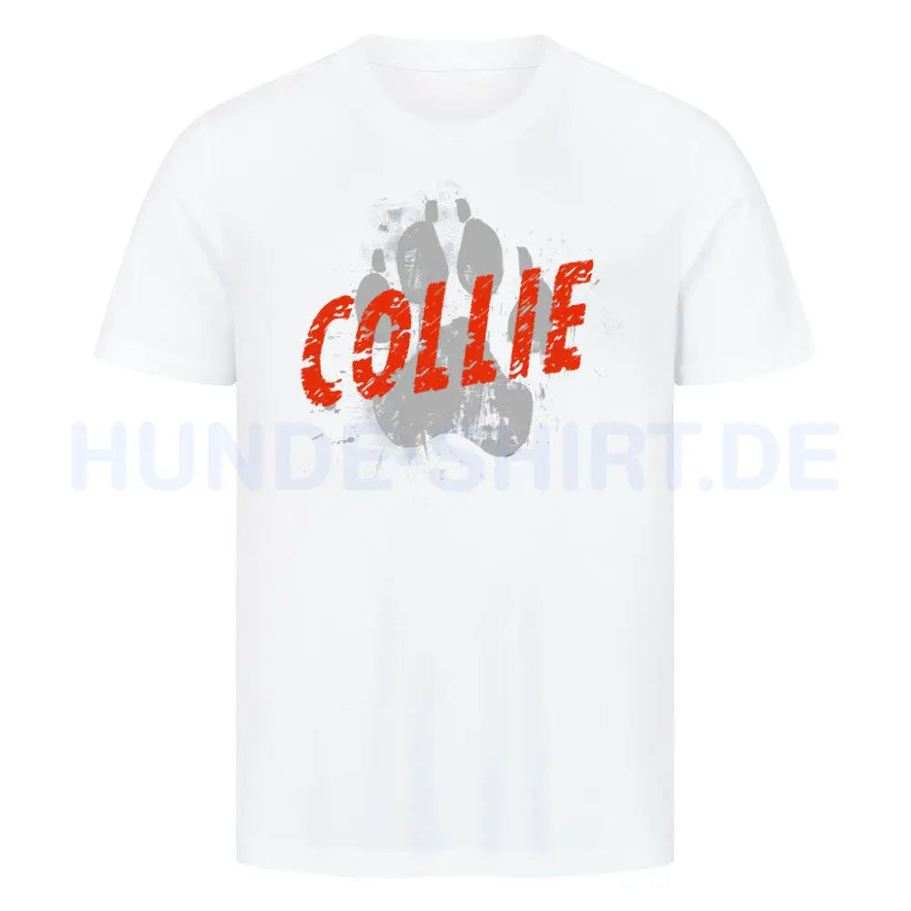 Premium T-Shirt "Collie - PAW" Weiß – hunde-shirt.de