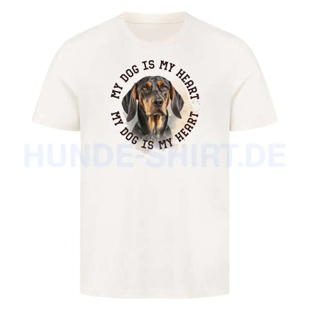 Premium T-Shirt "Coonhound b/t HEART" Natural Raw – hunde-shirt.de