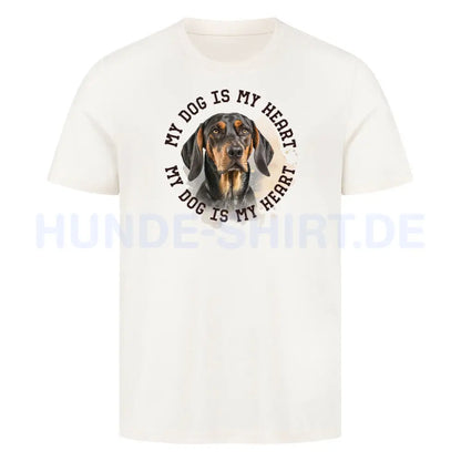 Premium T-Shirt "Coonhound b/t HEART" Natural Raw – hunde-shirt.de