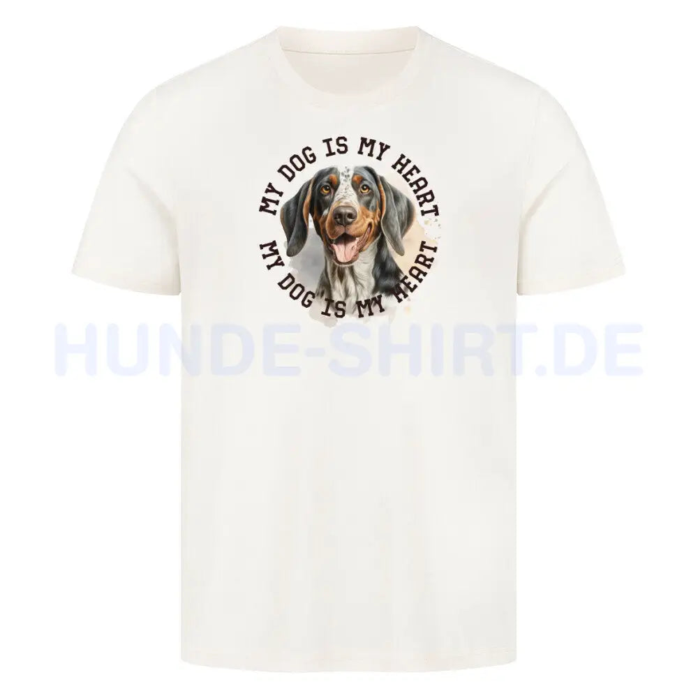 Premium T-Shirt "Coonhound bluetick HEART" Natural Raw – hunde-shirt.de