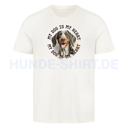 Premium T-Shirt "Coonhound bluetick HEART" Natural Raw – hunde-shirt.de