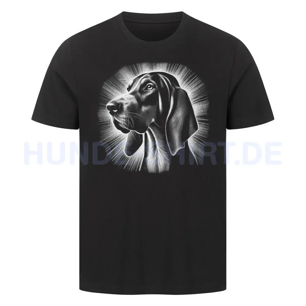 Premium T-Shirt "Coonhound Bluetick - Shine" Schwarz – hunde-shirt.de