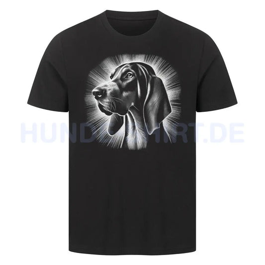 Premium T-Shirt "Coonhound Bluetick - Shine" Schwarz – hunde-shirt.de