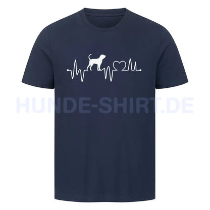 Premium T-Shirt "Coonhound - Heartbeat" French Navy – hunde-shirt.de