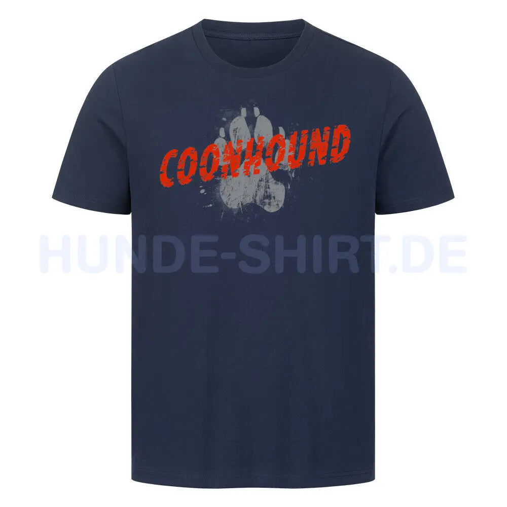 Premium T-Shirt "Coonhound - PAW" French Navy – hunde-shirt.de