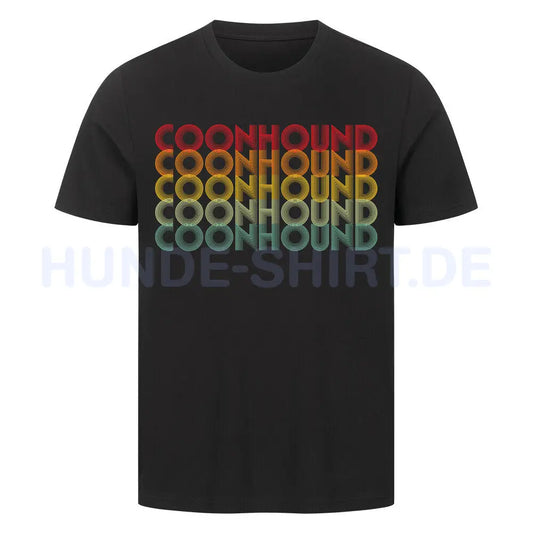 Premium T-Shirt "Coonhound - Retro" Schwarz – hunde-shirt.de