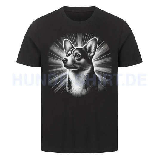 Premium T-Shirt "Corgi Cardigan - Shine" Schwarz – hunde-shirt.de