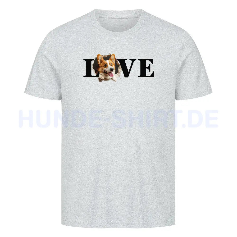 Premium T-Shirt "Corgi - LOVE" Heather Grey – hunde-shirt.de