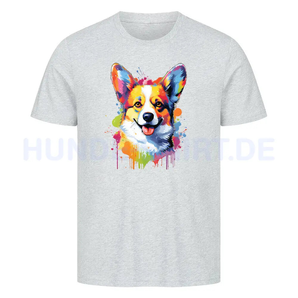 Premium T-Shirt "Corgi - Paint" Heather Grey – hunde-shirt.de