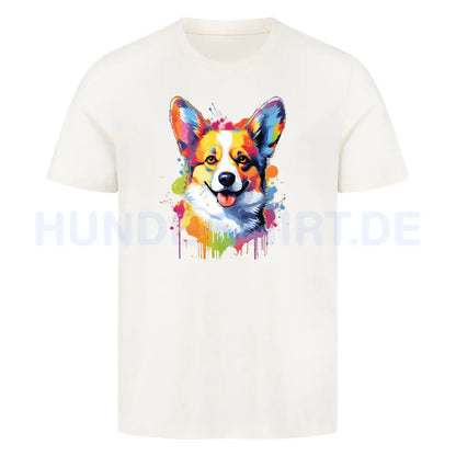 Premium T-Shirt "Corgi - Paint" Natural Raw – hunde-shirt.de