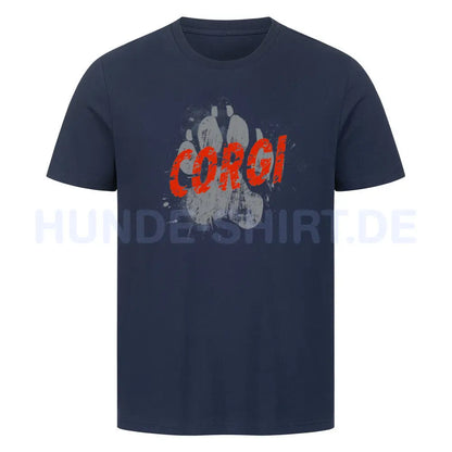 Premium T-Shirt "Corgi - PAW" French Navy – hunde-shirt.de