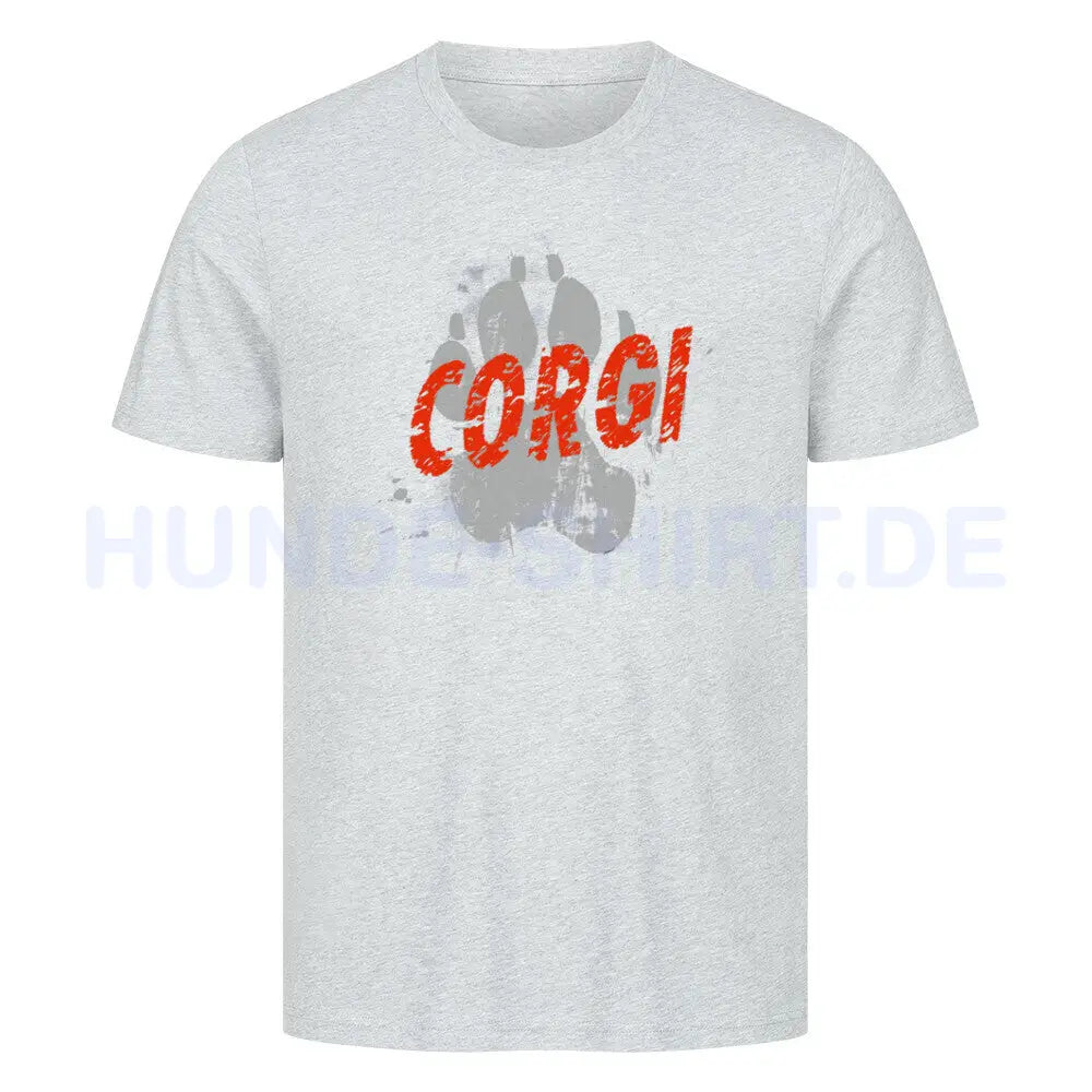 Premium T-Shirt "Corgi - PAW" Heather Grey – hunde-shirt.de